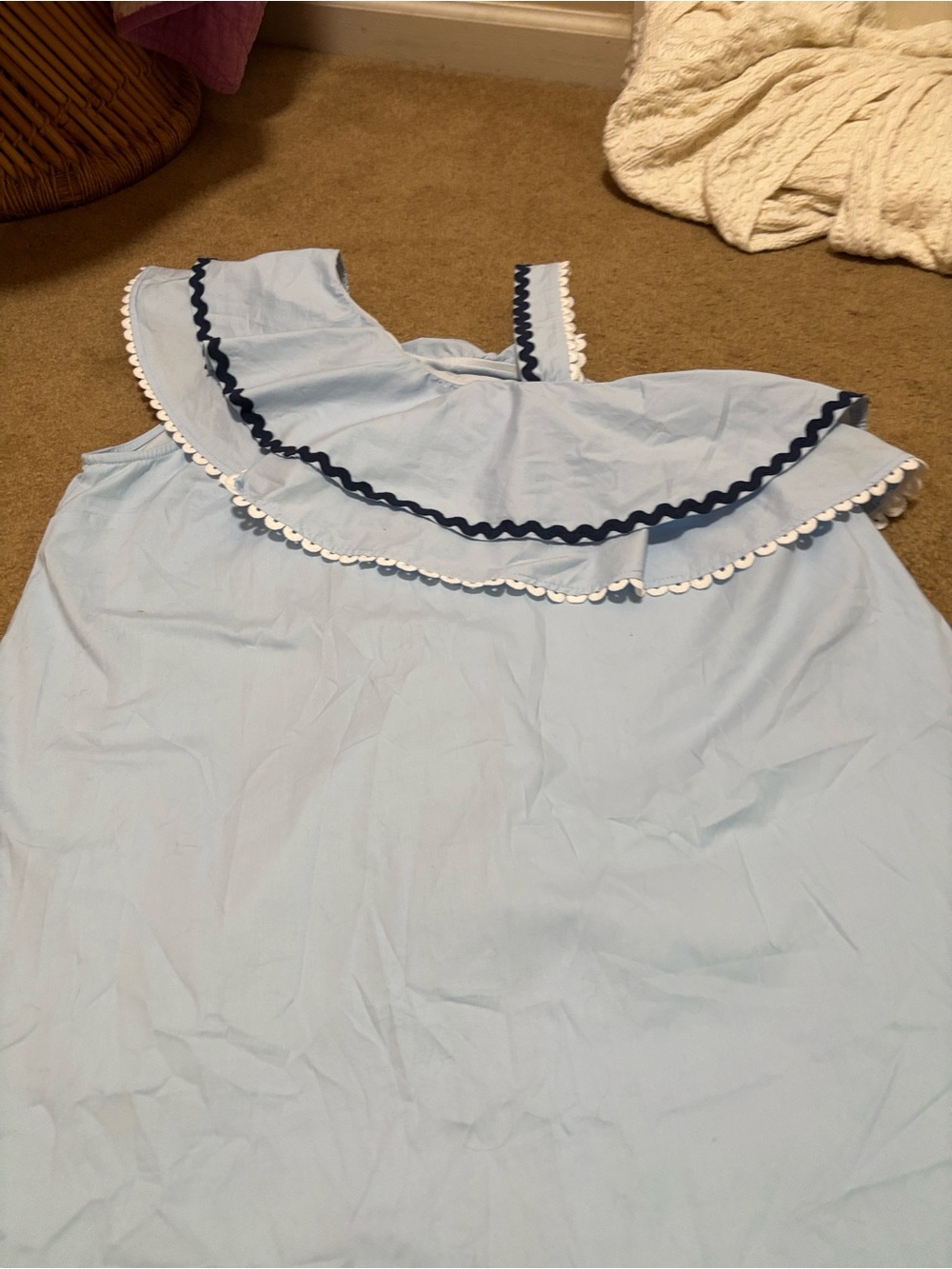 Love Riche Light Blue Ruffle One-Shoulder dress - Picture 2 of 7